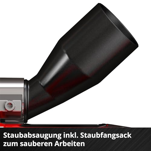 Einhell Akku-Flachdübelfräse TE-BJ 18 Li Power X-Change (18 V, Li-Ion, stufenlose Winkel-/Höheneinstellung, 6-stufige Tiefenverstellung, inkl. 4,0 Ah Akku und Ladegerät)