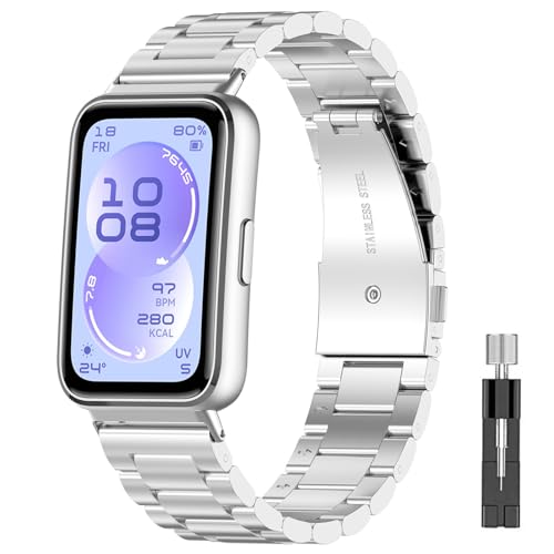WUWOCJ �o���h HUAWEI Band 11/Band 11 Pro�Ή� �X�e�����X�X�`�[�������p�X�g���b�v �����c�[���t�� (�V���o�[)