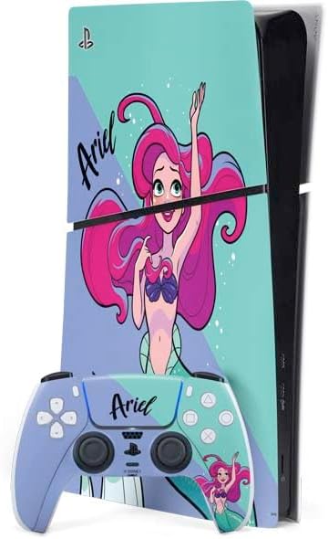 Skinit Decal Gaming Skin Compatible with PS5 Slim Digital Edition Bundle - Officially Licensed Disney Ariel Design