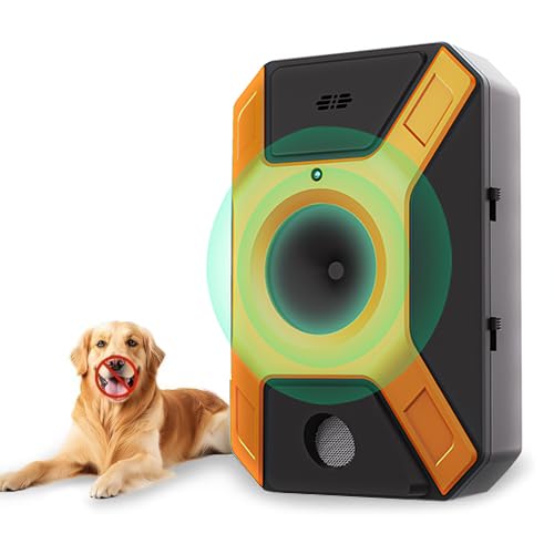 WUGEIN Ultrasuoni Antiabbaio,Ultrasuoni per Cani,Antiabbaio Anti Abbaio Cani Dispositivo, Automatico Anti-Abbaio per Cani con 3 modalità da Interno Interno ed esterno