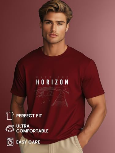 Image of Nobero Men's Regular Graphic Printed T-Shirt for Men | Soft Cotton | Classic Fit | Printed Casual Tshirt for Men