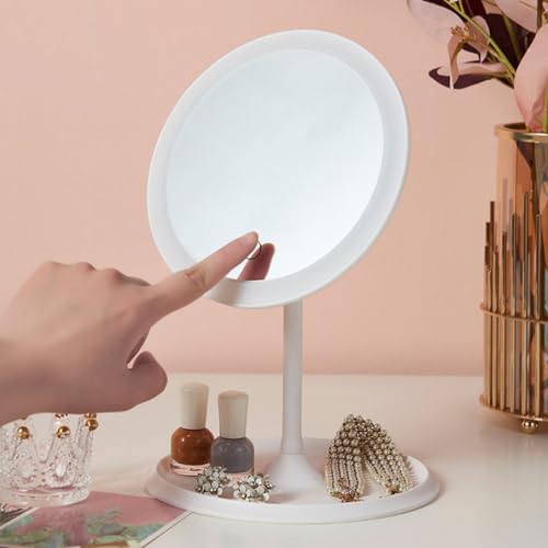 Espejo de maquillaje portátil con LED ajustable Amosfun miniatura 6