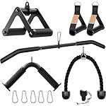 Cable Machine Attachment Set LAT Pulldown Attachments ,Cable Machine Accessories for Home Gym Weight Workout 5 Pcs