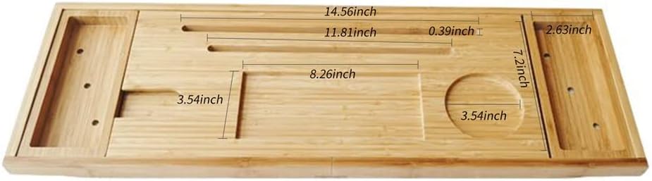 FUOEN 格納式の竹バストレイ収納ボックスブックワインタブレットラック