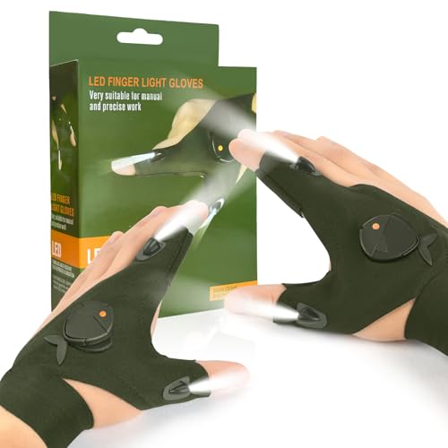 AMFUN Guanti con Luce LED, Guanto Torcia A LED, Guanti con Luce LED Gadget Utili, Festa del Papa Idee Regalo, Idee Regalo Natale Uomo