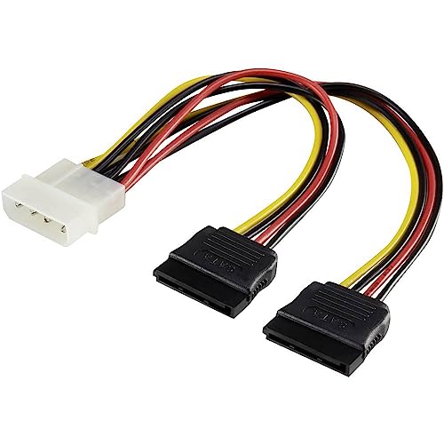 Renkforce Power Y Adapter [1x IDE Power Male 4-Pin to 2x SATA Power Female 15-Pin .] 20.00 cm Black, Red, Yellow