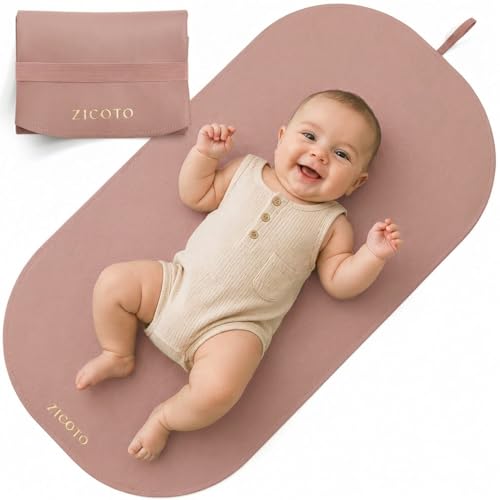 Image of Beautiful Portable Baby Changing Pad - Wipeable and Easy to Clean Diaper Changing Mat - The Perfect Waterproof Vegan Leather Pad for Traveling