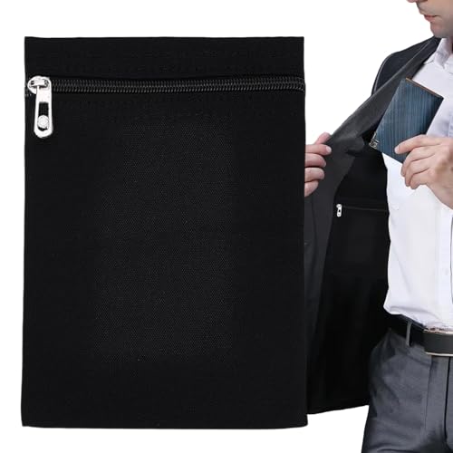 Bolsillos Interiores Para Abrigo, 21,5x15,5cm Lonabolsillo Lateral Cosido Con Cremallera, Bolso Antirrobo Con Cremallera, Para Ropa, Chaquetas, Sudaderas Con Capucha Y Sudaderas, Negro