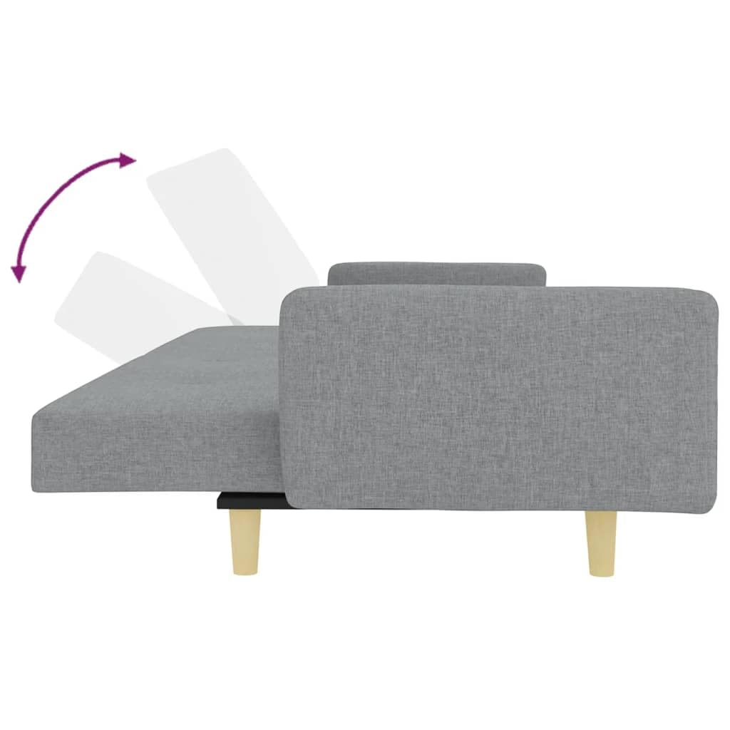 Homgoday Sofá Cama de 2 plazas con Taburete Tela Gris Claro, Sillones de Televisión, Sofás de Descanso Relax, Sofas De Salon, Hogar Sofa Muebles，Asientos Tapizados para Salón Tipo1