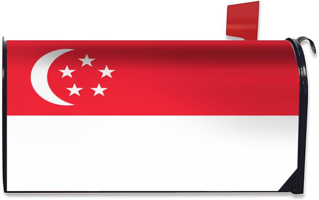Singapore Singaporean Mailbox Cover Post Letter Box Wrap Decor Mailboxs Standard Size 18" X 21" Decorations for Garden Yard Outdoor Decoration