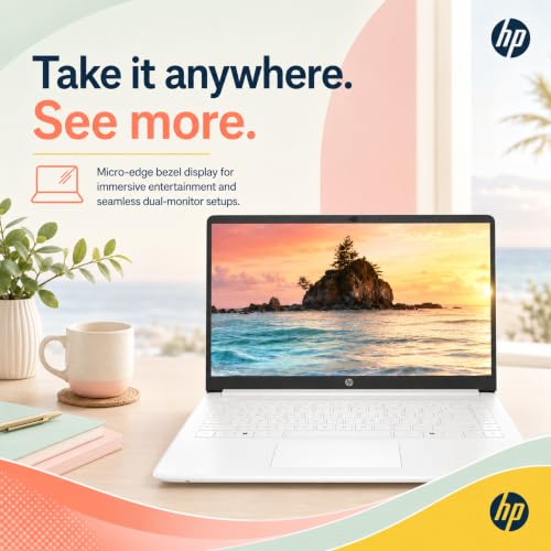 Image of HP Ultrabook Laptop, Microsoft 365 1-Year, 4GB RAM, Intel Core, No Mouse