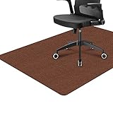 Brown Office Chair Mat Protector for Hardwood Floors & Tile Floor, Premium Low-Piel Floor Protector Rolling Chair Mat Desk Rug 1/6' Thick 35'X 47' Wood/Tile Protection Mat for Office Home