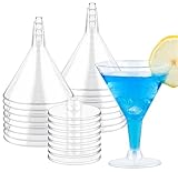 Zezzxu 24 Pack Plastic Martini Glasses 7 Oz Disposable Cocktail Glasses, Tall Mini Martini Glasses Perfect for Fall Halloween Party Birthday Wedding and All Events