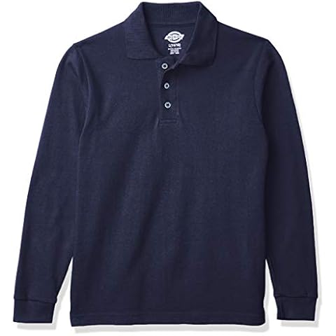 Dickies Boys' Long Sleeve Polo Shirt, Night Navy Cover