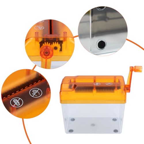 Déchiqueteuse manuelle orange portable et compacte pour documents - 7
