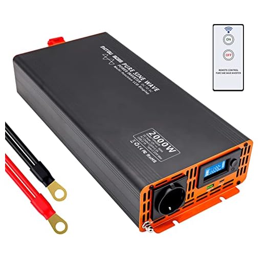 DATOUBOSS Inverter Onda Sinusoidale Pura 2000W/4000W Power Inverter Convertitore DC 12V a AC 220V 230V con LCD Display & Type-c e 1 presa AC e 1 Porte USB per Auto,Camion Camper