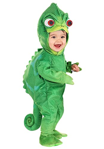 Disney Tangled Infant Pascal Costume for Babies - with Jumpsuit Headpiece & Booties - Officially Licensed 0/3mo