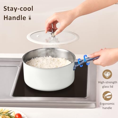 Tri-Ply Stainless Steel Sauce Pan Set with Lids 6PC, 1.5QT & 2.5QT & 3QT, Induction, PFOA Free, Dishwasher Safe,Sauce Pot, Cooking Pot, Tri-Ply Full Body - Image 6