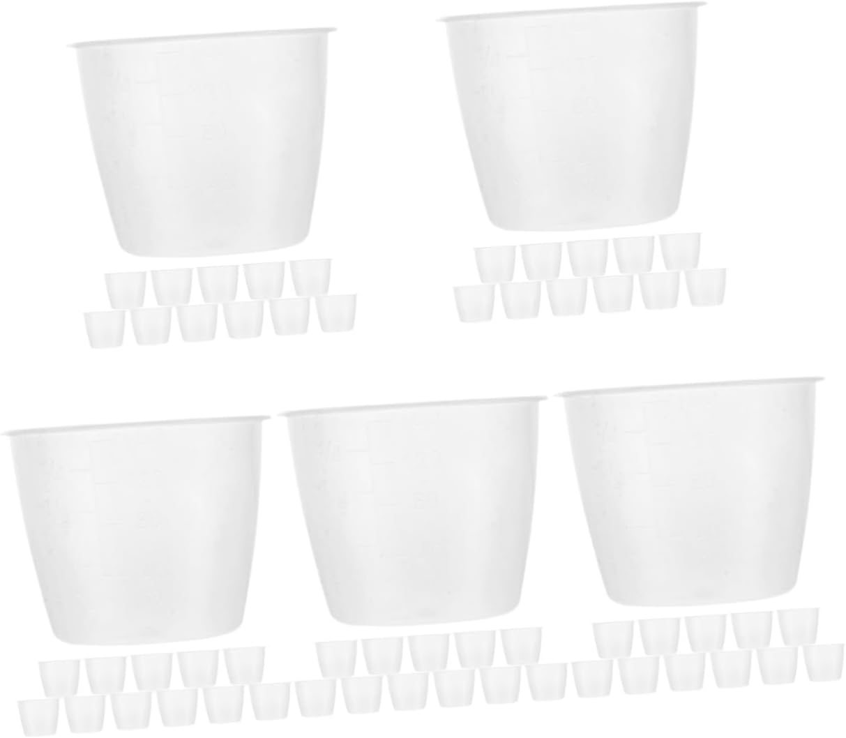 PRETYZOOM 60pcs Transparent Plastic Rice Measuring Cup Reusable Kitchen Measuring Cups for Rice Grains Flour and Beans Easy Measurement Smooth Edges for Easy Cleaning