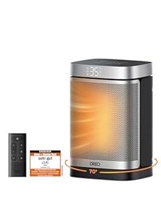 Dreo Heizlüfter Energiesparend Klein, 1500W Heizung Elektrisch mit Thermostat, 70° Oszillierend Elektroheizung, PTC Keramik Heizlüfter Leise, ECO-Modus, 12-Std-Timer, Überhitzungs- & Kippschutz