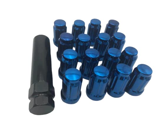 RAD UTV Parts Spline Drive Lug Nut Kit with Lug Nut Key 12mm x 1.25mm Thread Pitch (16 Pack) - for Kawasaki Teryx KRX 1000 2020-2023 (Blue)
