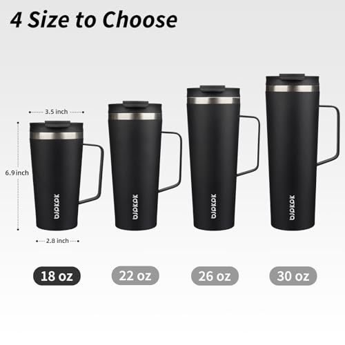 Image of BJPKPK 18oz Insulated Tumbler with Handle, Lid & Straw, Stainless Steel