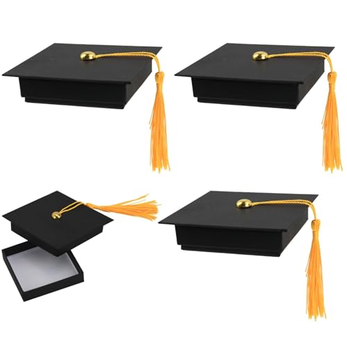 BbiuRer 3 Stück Graduation Deko, Faltfreie Direkte Verwendung, Abschluss Geschenk Schüler, Graduation Hat, Abschluss Geschenk, Geschenkbox Für Abschlussfeiern Verpacken Süßigkeiten Schokolade