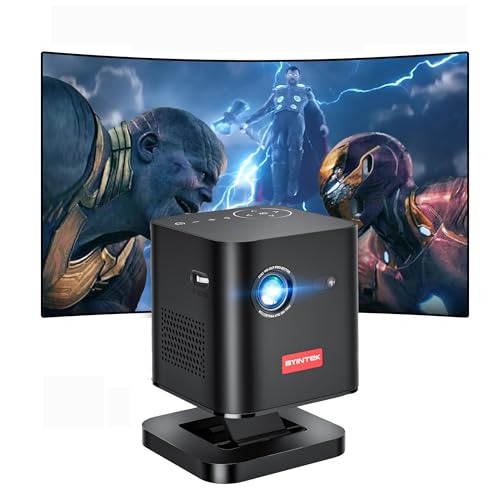 Image of BYINTEK P19 Mini 3D DLP Projector USB Full HD LED Battery Operated Portable Wi-Fi Projector with 4K Android 9.0 OS Wireless Display Support, 1 Year Warranty