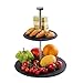 Produktbild eGenuss Schieferplatten - für Hochzeit, Party, Essen, Abendessen, Geburtstag, Restaurant - Modern und Original  Serviertabletten auf Schiefer Regal mit 2 Etagen