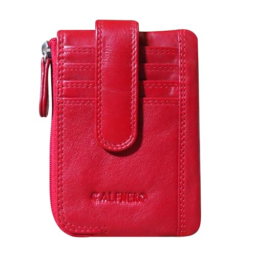 Image of Calfnero Genuine Leather Card Holder & Key Case for Men & Women | Slim Wallet with Zipper Pocket, Card Slots & Key Chain | Compact Travel Organizer