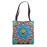 Granny Square Crochet Pattern Seventies Retro 8 Tote Bag