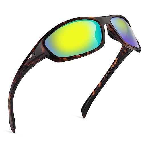 KastKing Hiwassee Polarized Sport Sunglasses for Men and Women, Gloss Demi Frame,Brown Chartreuse Mirror