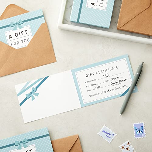 36 Pack Blank Paper Gift Certificates With Envelopes For Small Business, Restaurants, Spa, Salon (4 X 6 In) #TOP1