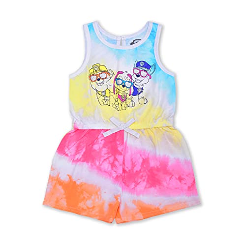 Paw Patrol Nickelodeon Skye, Chase, Marshall And Rubble Girls 2 Pack Sleeveless Romper Shorts For Toddlers #TOP3
