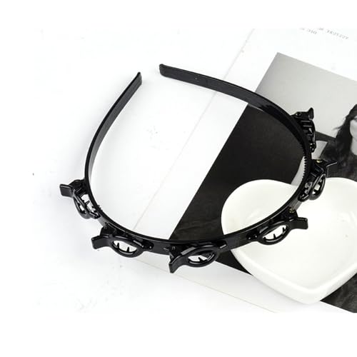 2 Pack Clip Headband,Headband With Clips,Hair Band Headbands,Women Butterfly Hairband,Women's Bands Braided,Girls Hairpin Twist,Bangs Claw Curly,Grip Hairbands Hairstyle,Girls Styling Accessories - Image 6