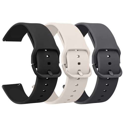 IEOVIEE 3PACK Correas para 22mm Reloj Silicona de Liberación Rápida para Hombre…