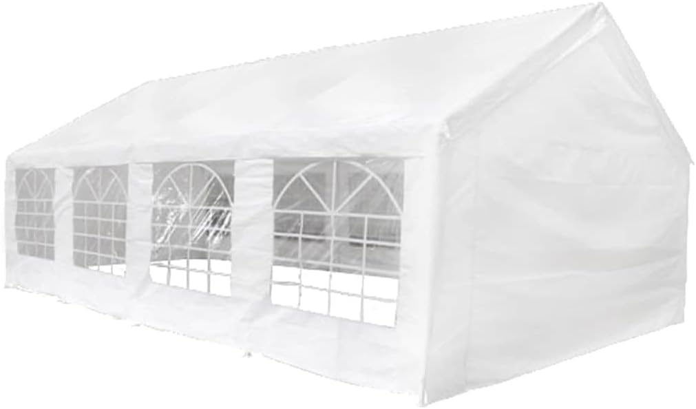 vidaXL vidaXL Gazebo, Canopy Tent with Wall Panels, Patio Pavilion with Steel Frame, Wedding Party Tent Sun Shelter for Garden Backyard Beach, White