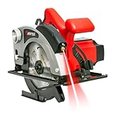Vertex VPT1400 LASER-Kreissäge, 1400 W, Klinge 185 mm, Schnitttiefe 65 mm, Geschwindigkeit 4500 U/min, mit Laserführung und Parallelführung