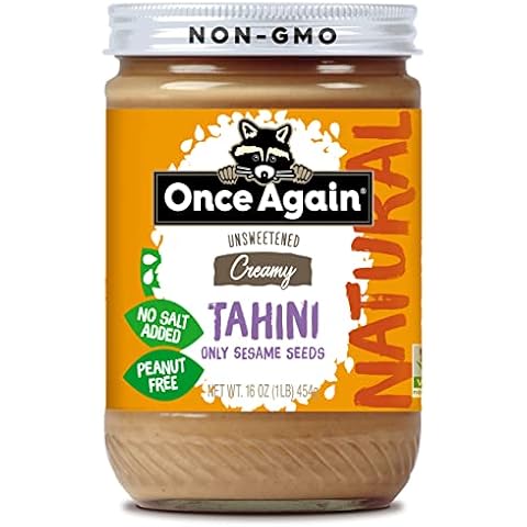 Once Again Natural Sesame Tahini - Salt Free, Unsweetened - 16 oz Jar, Packaging May Vary Cover