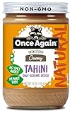 Once Again Natural Sesame Tahini - Salt Free, Unsweetened - 16 oz Jar, Packaging May Vary