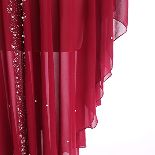 Image of OBEEII Muslim Dress for Women Loose Batwing Sleeved Hooded Beaded Embroidery Long Abaya Dress Kaftan Abayas Islamic Robe