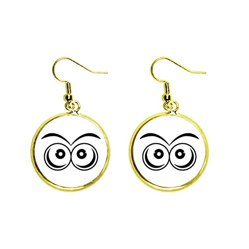 Pendientes de ojo con patr&oacute;n vector y acabado dorado de alta bisuter&iacute;a