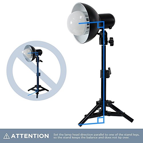 Limostudio 2 X 18W Led Table Top Lighting Stand Kit With 12" Acrylic Black & White Reflective Photo Background, Photo Studio, Agg1847 #TOP5