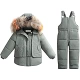 [夕暮れの香り] スノーウェア 子供用 スキーウェア キッズ スノーボードウェア 上下セット 子供用 ジャンプスーツ ダウンジャケット ダウンパンツ 男の子 女の子 スノーウェア 防寒 雪遊び 保温 アウトドア スポーツコート ベビー カバーオール アウター(90-130CM)