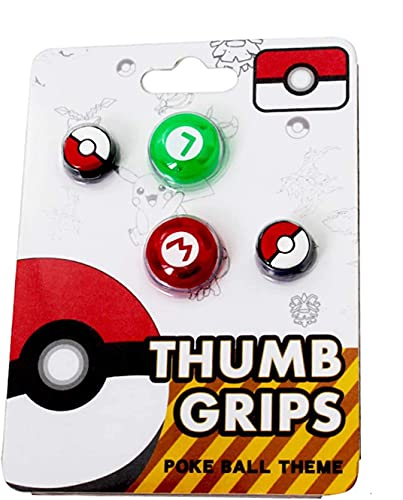 4 x rutschfeste Silikon-Joystick-Kappen für Nintendo Switch Joycon und Pokeball ML-Typ