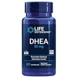 Life Extension DHEA 50 mg – Dehydroepiandrosterone – Supplement for Hormone Balance, Immune Support, Bone & Cardiovascular Health, Anti-Aging – Gluten-Free, Non-GMO – 60 Capsules