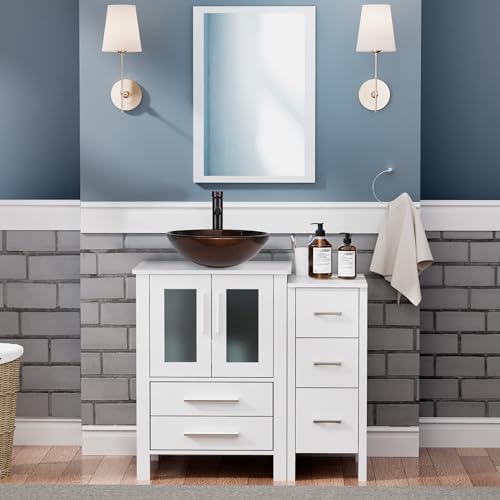 UEV 36" White Bathroom Vanity and Sink Combo