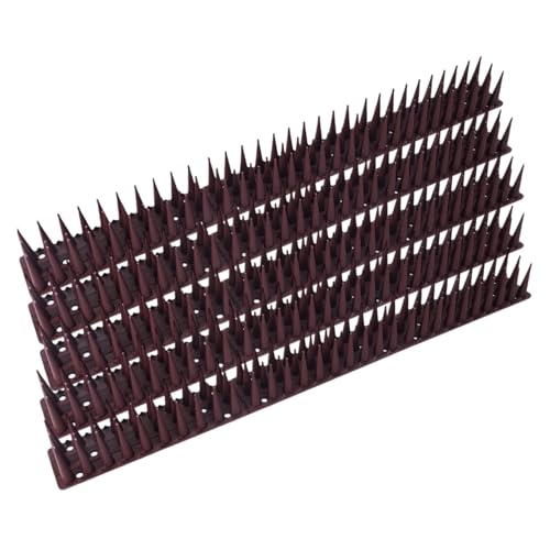 Generiskt plastfågelförsvarsspetsar, duva och kattskrämma för skadedjursbekämpning utomhus på takstaketets trädgårdsskydd (brun-5 st)