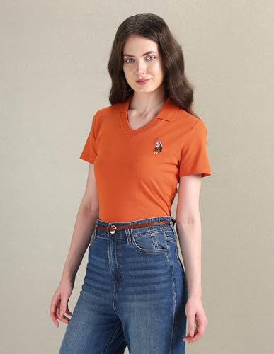 Image of U.S. Polo ASSN. Women's Cotton Regular Fit Solid Polo Shirt