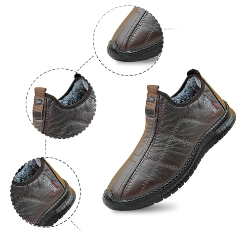 Men's Casual Sneakers Winter Warm Slip On Comfortable Walking Shoes Non Slip Thick Sole for Daily Wear2